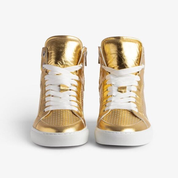 Zadig&Voltaire - High Flash Vintage Metal Sneakers - Picture 4 of 8